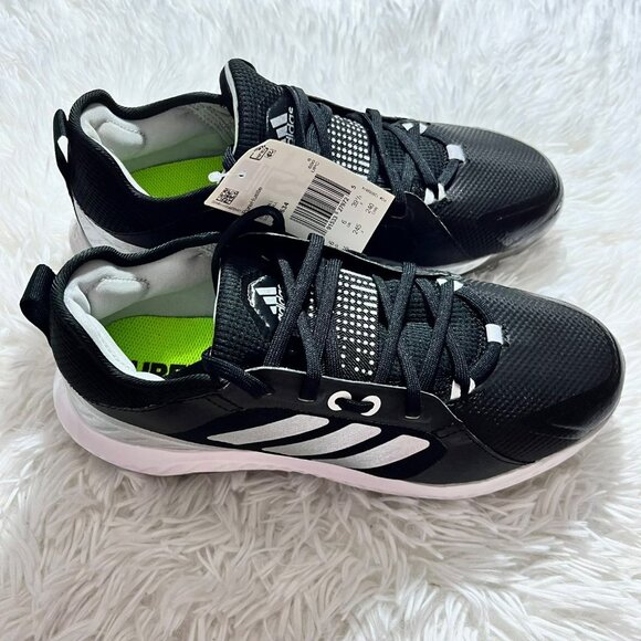 NEW ADIDAS SOFTBALL CLEATS WOMENS 7.5 PURE HUSTLE BLACK SILVER SPARKLE EG5634 - Picture 9 of 9